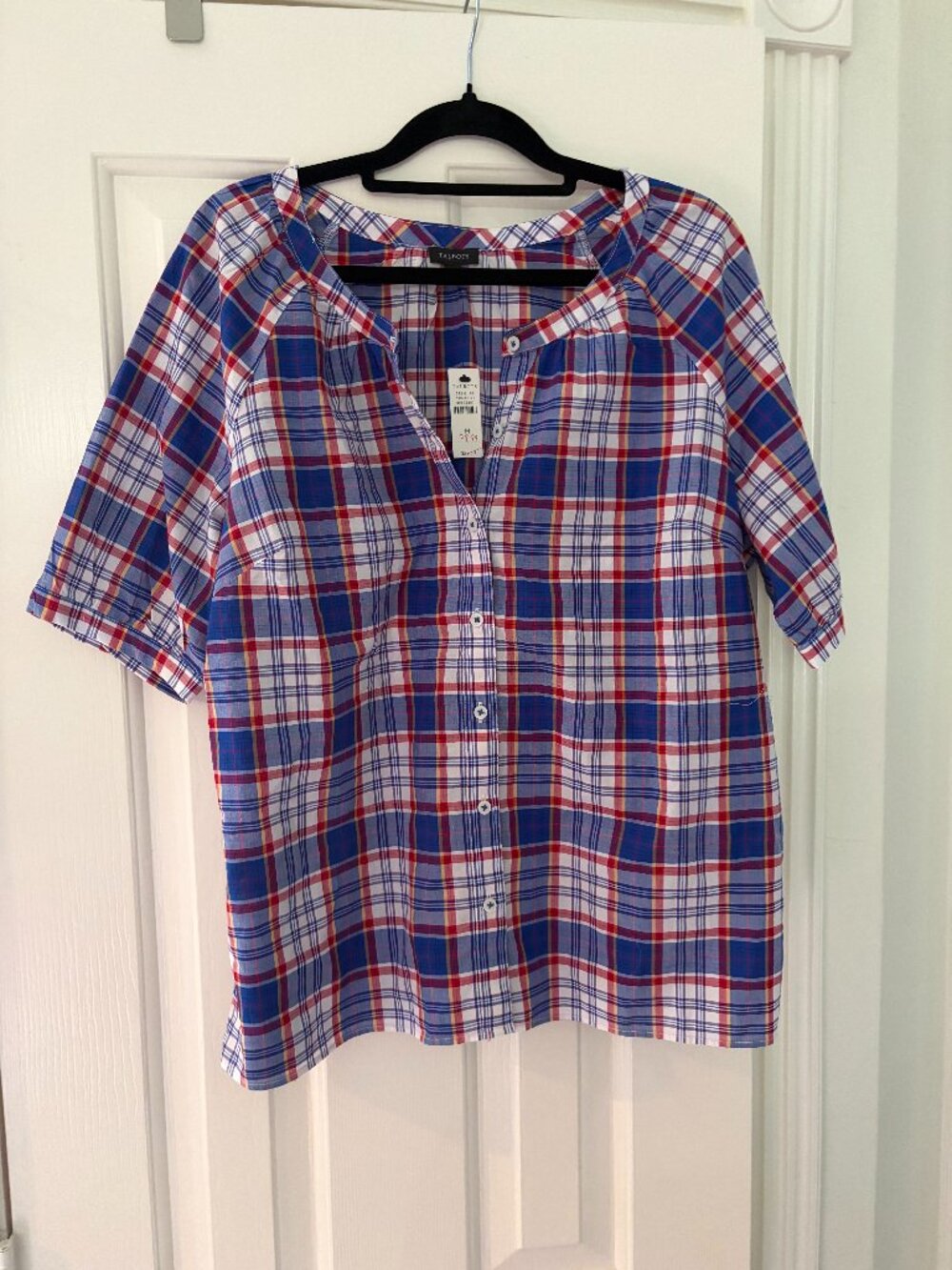 Plaid Talbots blouse with tags attached!